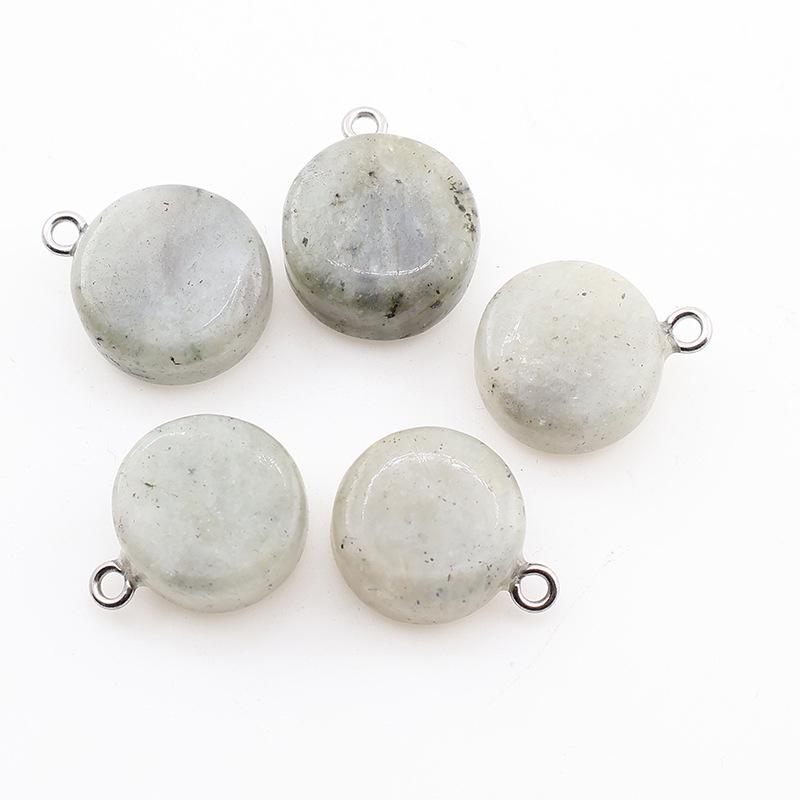 Natural Stone Crystal Cookie Shape Necklace Pendant Ornaments