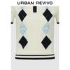 UR Women's Colorblock Argyle Polo Knit Sweater
