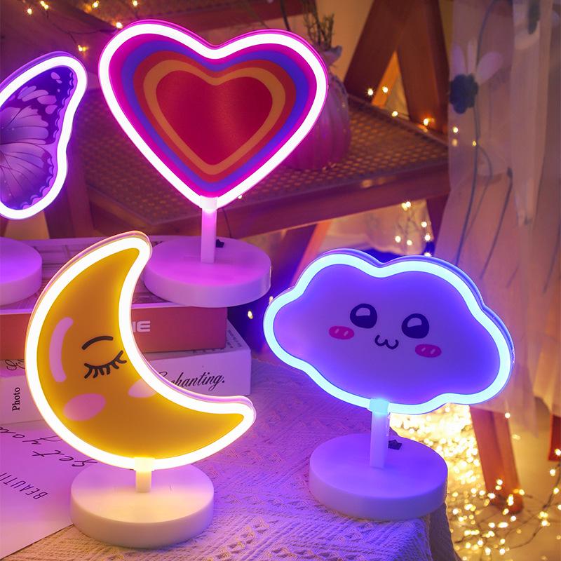 LED Cloud & Star Neon Night Light – Cute Decorative Atmosphere Lamp