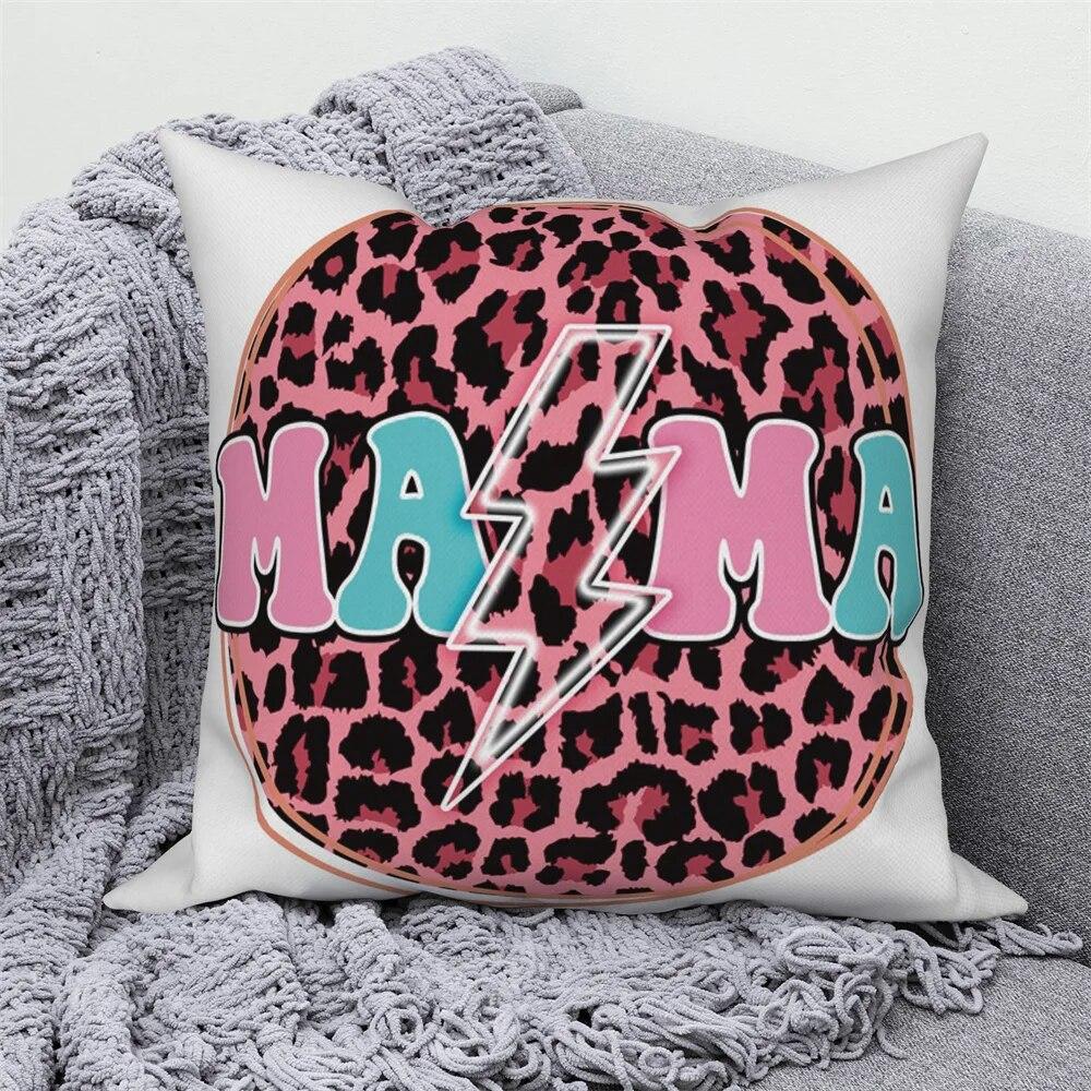 Flower Alphabet Pillowcase Cushion Cover Mother's Day  Car Sofa Home Decor Mom Gift