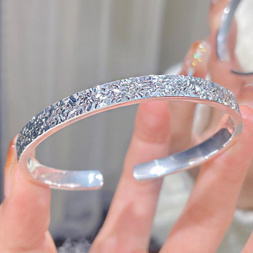 Shining Textured Ice Shredded Open Bracelet Shows Luxury and Exquisite Choice Shining Charm