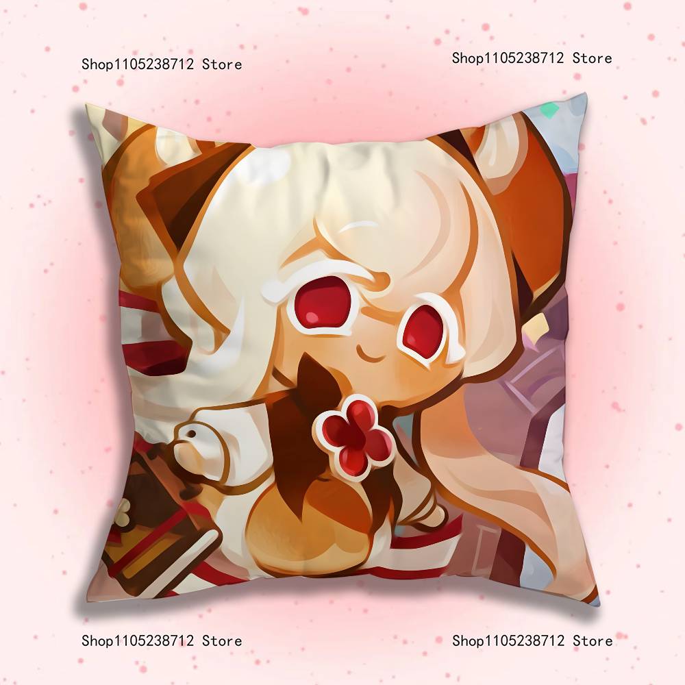 Funny Game Cute C-Cookies R-Runing Pillow Case Cute Anime Peripherals Bedroom Sofa Decorative Cushion Cover Soft Cushion Cover