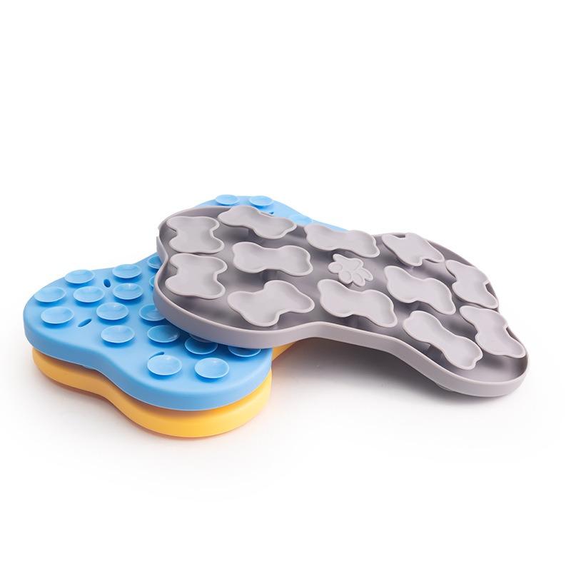 Tapetes de Mesa de Silicone em Forma de Osso para Animais de Estimação, Ventosas para Cães e Gatos, Tigelas Antiderrapantes para Alimentação Lenta de Animais de Estimação, Pratos de Silicone para Alimentação Lenta de Animais de Estimação