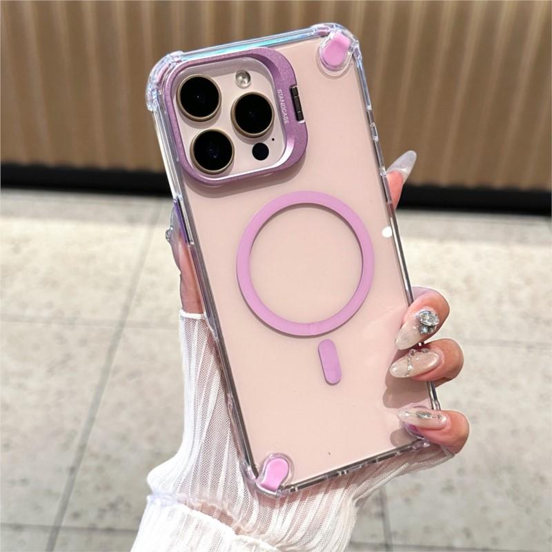 Shockproof Protection Fold Camera Magnetic Case For iPhone 16 15 14 13 12 Pro Max Plus 11 Luxury Lens Glass for Magsafe Cover