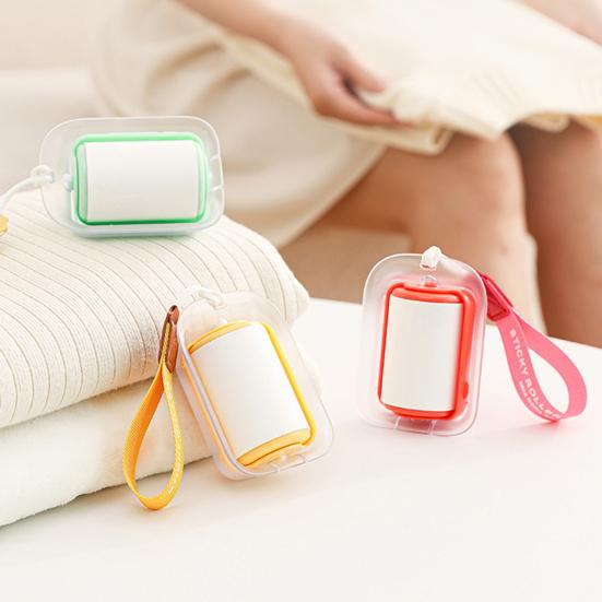 Mini Lint Roller Compact Size Lightweight Portable Lint Remover with Adhesive Tape Lanyard Design Foldable Pet Hair Cleaner