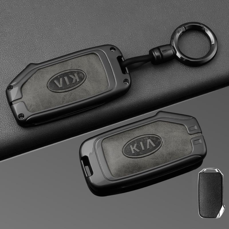 BTSOM1 Zinc Alloy Car Key Case Cover Leather Shell Holder For KIA Sportage R GT Stinger Sorento Ceed Cerato Forte Niro Soul Telluride
