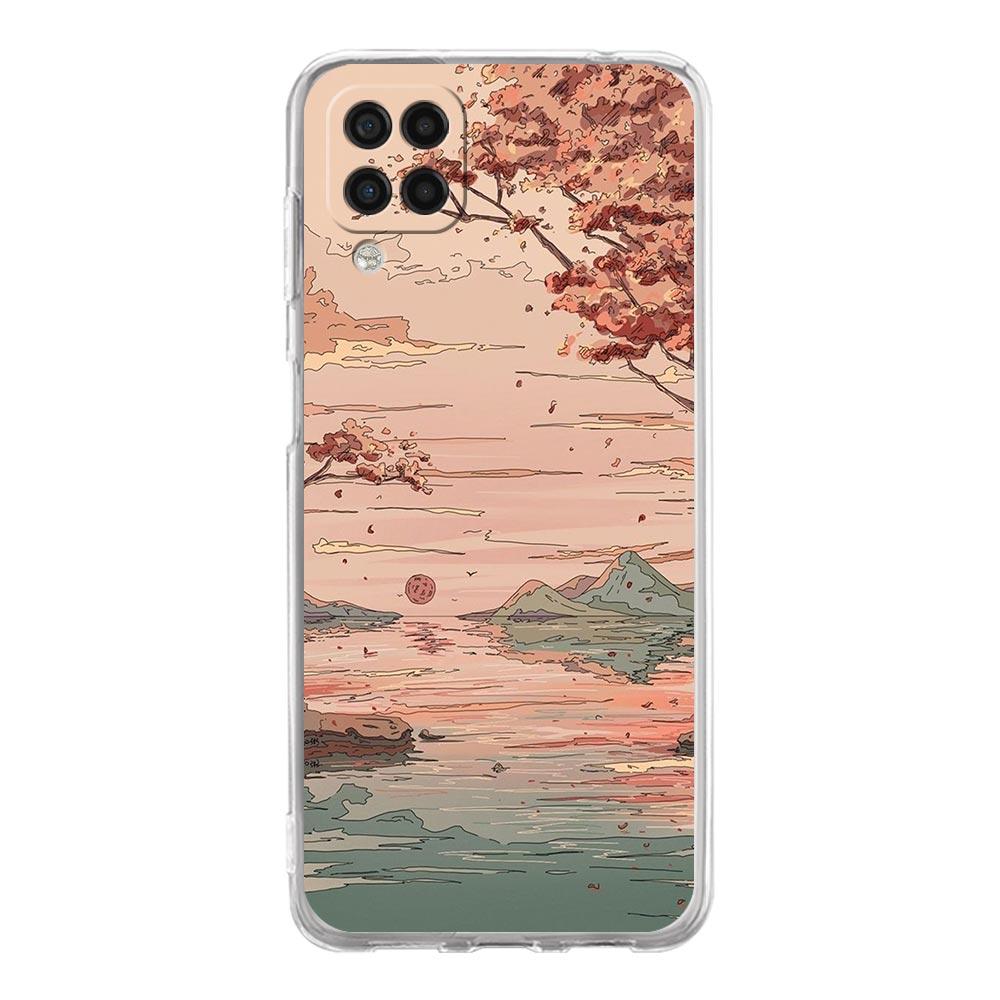 INS Japan Sunset Scenery Phone Case For Samsung A51 A71 A21S A12 A11 A31 A41 A01 A03S A22 A13 A33 A73 A53 A52 A32 5G A23 Cover