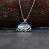 Natural Rainbow Moonstone Necklace, Silver Moonstone Necklace, Crystal Necklace for New Beginning, Boho Necklace, Bridesmaid Necklace