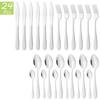 24Pcs Gold Cutlery Set Knives Fork Tea Spoon Dinner Tableware Set Stainless Steel Dinnerware Set Kitchen Flatware Silverware Set