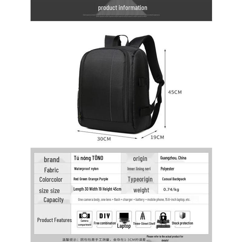 Versatile DSLR Camera & Drone Backpack – Large Capacity, Dual-Shoulder, Ideal for Outdoor Photography (Unisex)