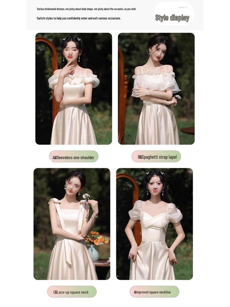 2025 Summer Satin Bridesmaid Gown - Elegant Simple Style