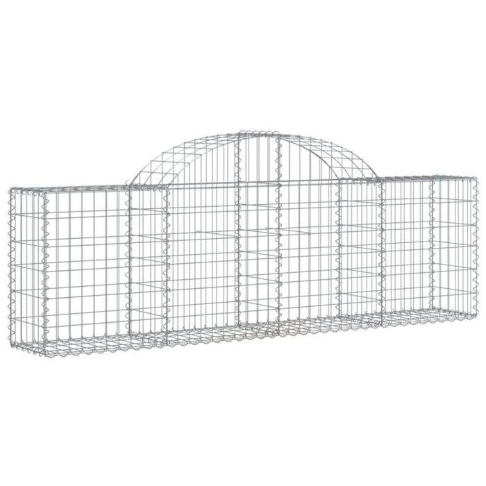 VidaXL Paniers à gabions arqués 4 pcs 200x30x60/80 cm Fer galvanisé, gabion, cage de gabion, panier de mur de gabion, mur de 3146070