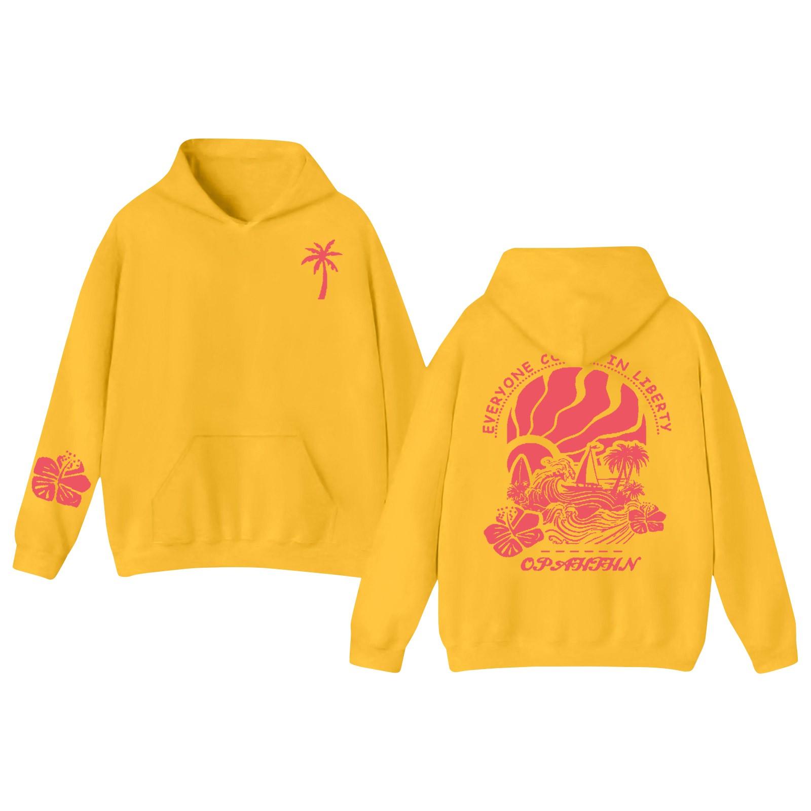 

Дитячий худі з градієнтним принтом з довгим рукавом, світшоти вільного крою для жінок, світшоти 160 жовтий