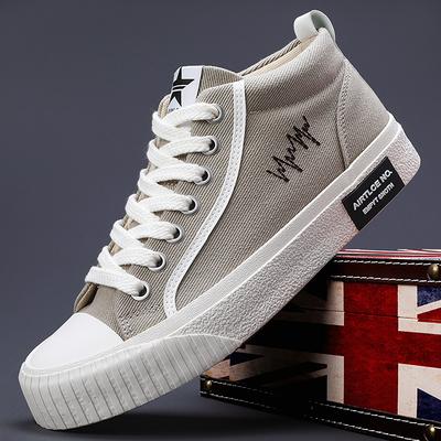 Spring New Mens Shoes for Mens High Top Shallow Mouth Breathable Casual Canvas Shoes Thin Comfortable Breathable Trendy Shoes for Men
