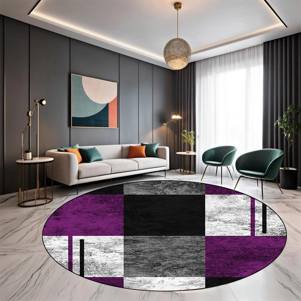 Light Luxury Round Carpet Living Room Decoration Home Sofa Chair Side Foot Mat Bedroom Bedside Cloakroom Rugs Washroom Floor Mat