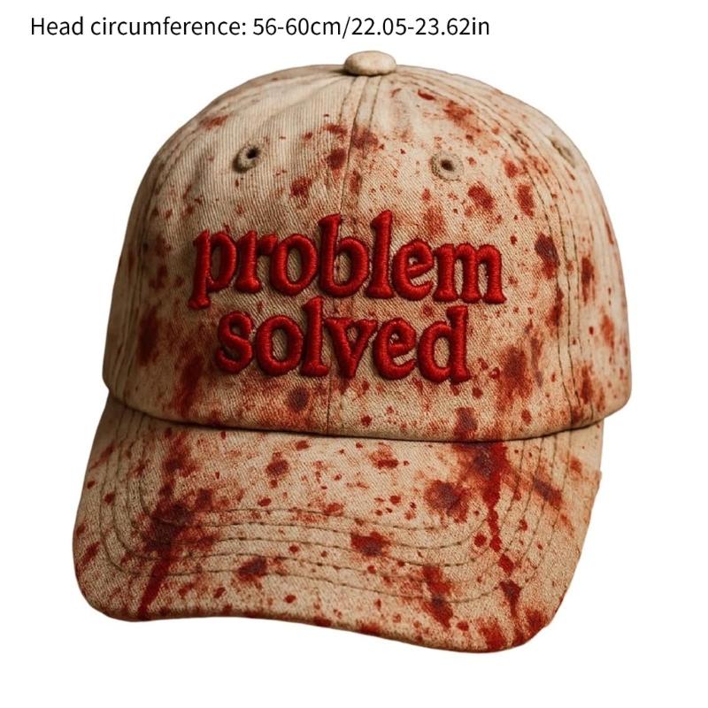 Stilvolle Baseballkappe mit Blutdruck für Männer Frauen Halloween-Party Outdoor-Aktivitäten Bequeme Verstellbare Passform Sonnenschutz Freizeitkleidung
