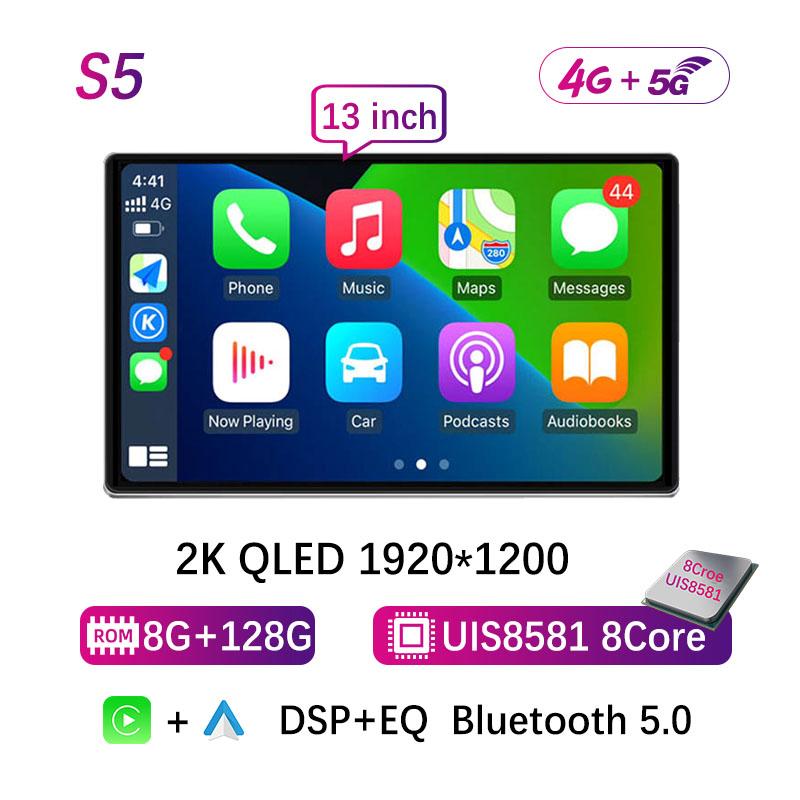 Hicar 13.1 Inch Universal For Toyota Corolla & RAV4 Wireless Carplay Android Auto Stereo Multimedia Player GPS WiFi 4G 2 Din