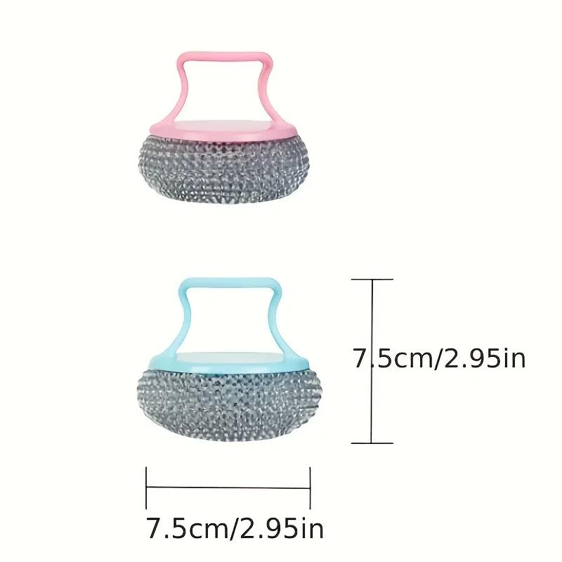 1PC Iron Cleaner Brush with Handle, Metal Brush To Clean Iron Pan Pot, Dish Bowl Washing Cleaner Brush with Handle, Random Color