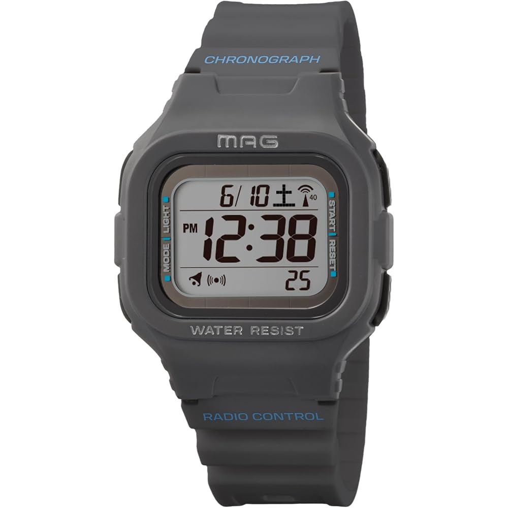 MAG Digital Solar Dual-Power Waterproof Watch with Urethane Strap for Kids MW-550A Gray