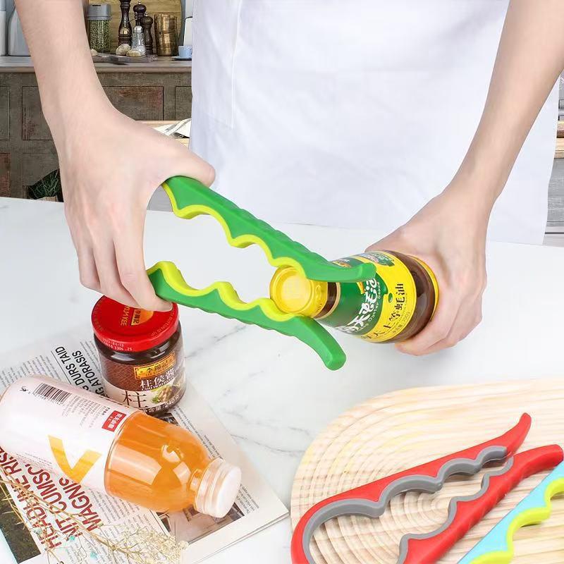 1 Bottle Opener, Screw Cap Opener, Multi-Functional 4-In-1 Can Opener, Can Clamp, Lid Opener, Jar Opener, Bottle Cap Opener