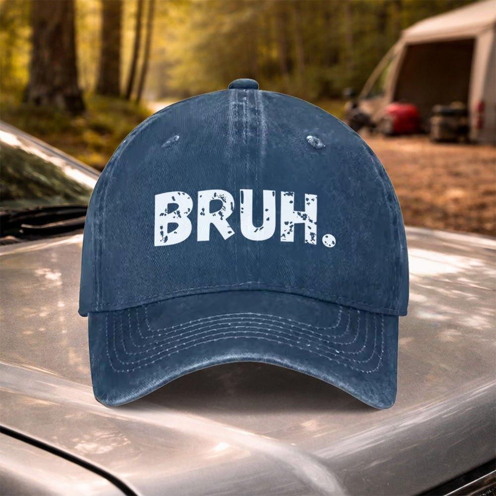BRUH Print Vintage Washed Adjustable Baseball Cap for Unisex Women  Lightweight Unisex Hat for Festivals Parties Weddings