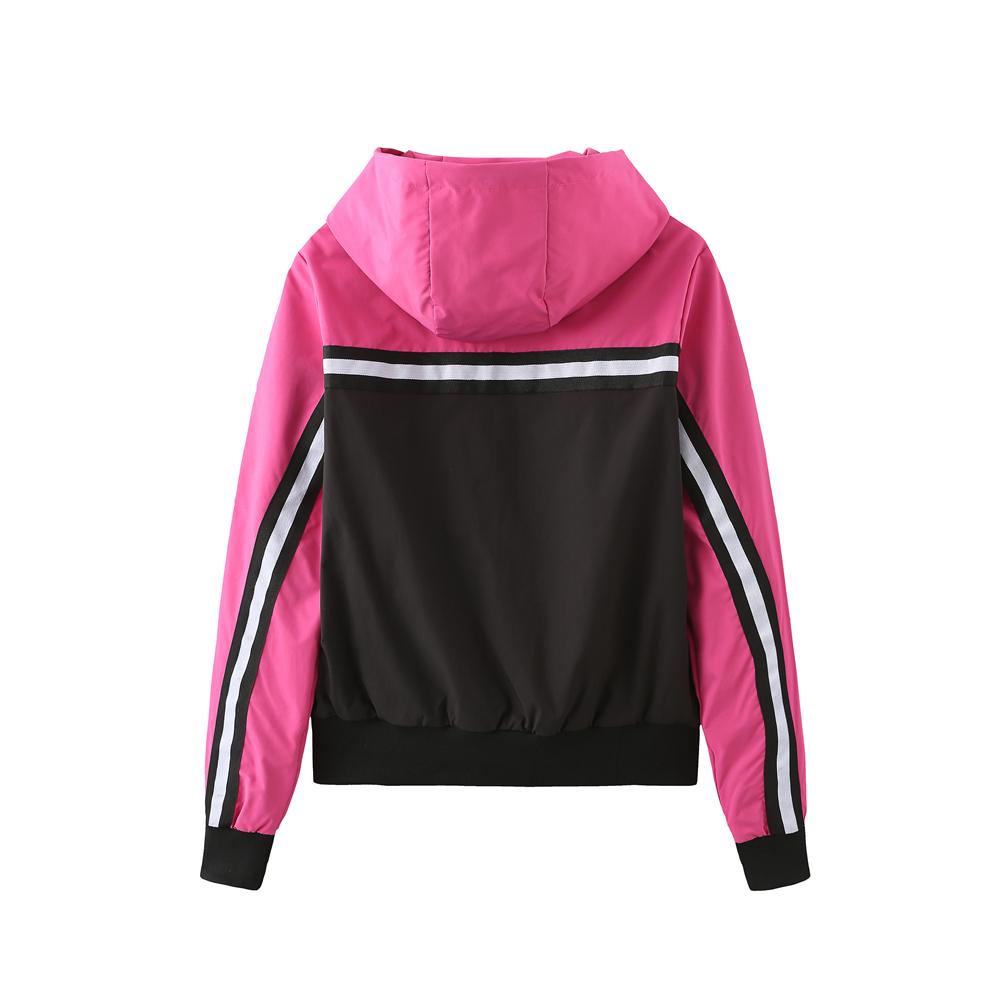 Women’s Jackets Drawstring Hooded Long Sleeve Windcheaters Zip Up Light Weight Trench Coat Windproof Outdoor Hiking Running Sports Outer Wear