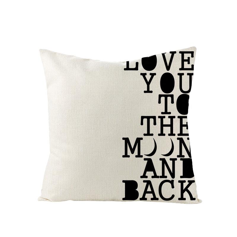 Home Furnishings Nordic Polyester Cushion Cover Black Letter Digital Print Cushion Cover Cushion Cover