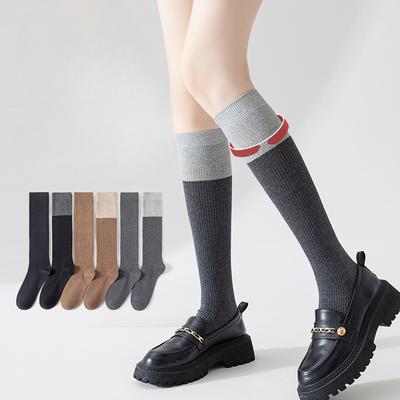 Female Spring and Summer Thin Micro Pressure Show Thin College Wind Tall Leg Socks