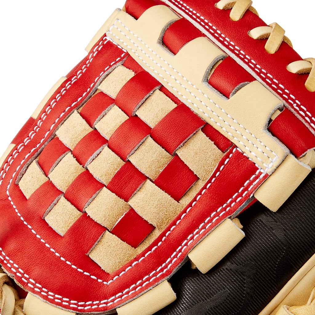 ZETT Pro Status Sosuke Genda Soft Baseball Deep Brown Size 4 Glove, Right-Handed Throw, Orange/Pastel (5832), (BRGB32450)