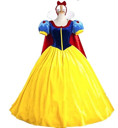 

[Hosaku Co., Ltd.] Snow White Long Dress, Event Costume, Cosplay, Festival, Halloween, Witch, Headband, Panniers Included (XL)
