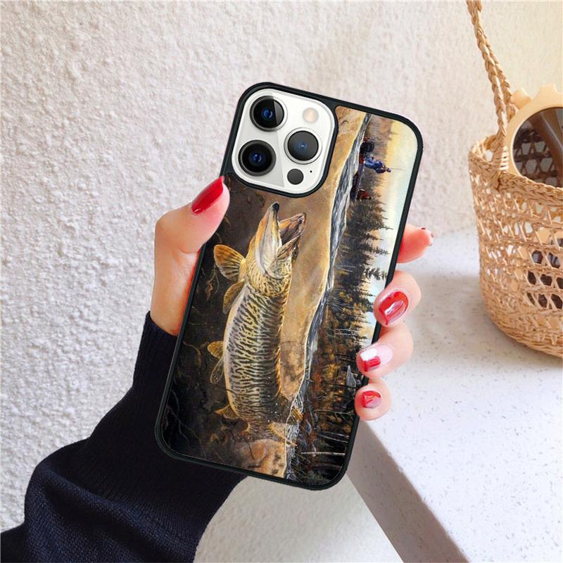 Pike Fishing Bait Spinner Phone Case for iPhone 17 Air 16 15 14 12 13 PLUS 11 PRO MAX Back Cover Fundas Shell