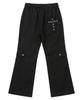 Ebeulisi Eyelet Wide Cotton Cargo Pants (Black)