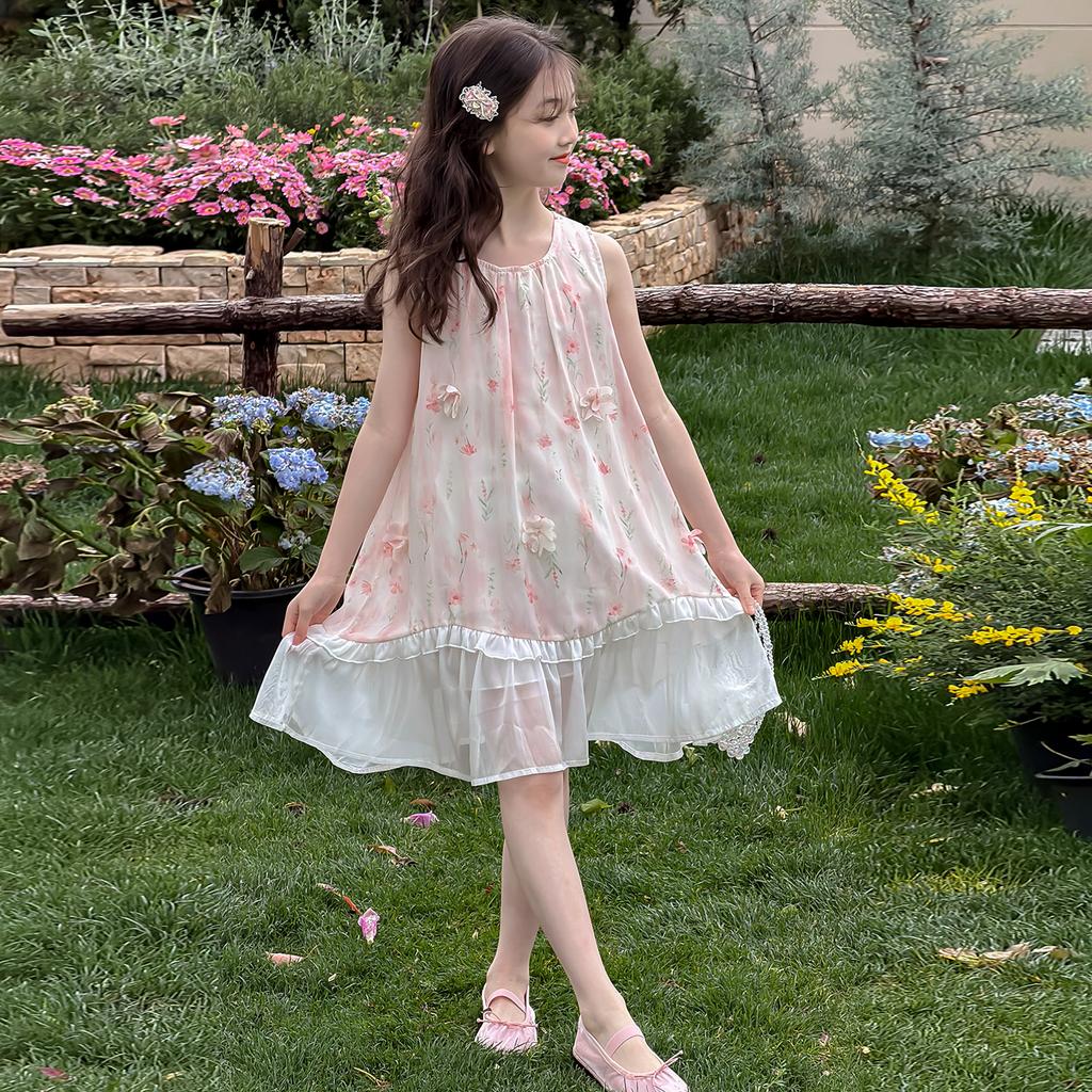 Girls' Dress Summer 2026 Western-Style Gauze Skirt