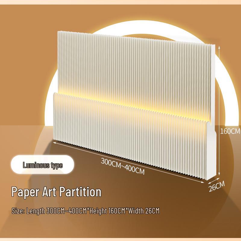 Glow Paper Folding Screen for Office, Living Room, Partition, Entryway, Rental Homes, Salons & Fences