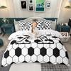 Homewish Football Soccer Duvet Cover Set, Sports Initial Comforter Cover Set, Personalized Monogrammed Bed Set