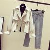 Spot Korean Short Trench Coat Women's New Autumn Coat Loose Waist Thin Small Popular Spring and Autumn