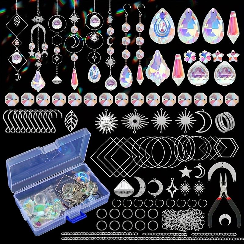 DIY zvonkohra Crystal Sun Catcher Šperky Ornamenty Příslušenství Duha Maker Hranol Koule Přívěsek Dekorace Materiál Části