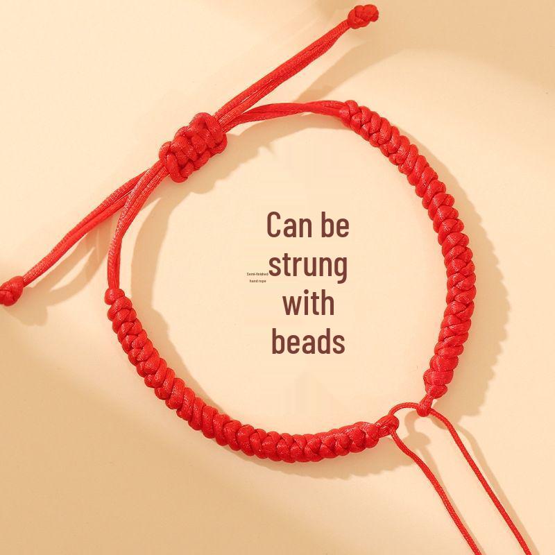 Brățară Etnică Nouă cu Șnur Roșu cu Accesorii din Aliaj Electroplacat pentru Bărbați și Femei - Design în Cinci Culori pentru Festivalul Bărcilor Dragonului.