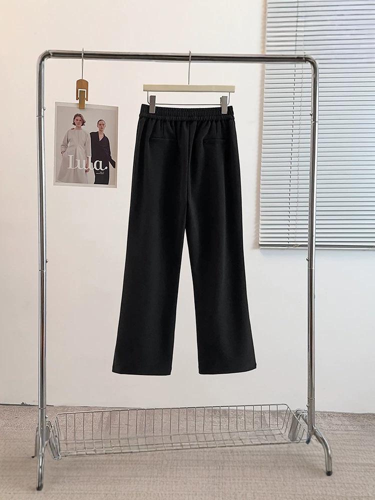 Early Spring Comfortable Plus Size High Waist Black Flare Pants for Women