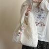 Simple and fashionable shoulder bag flower lace summer gentle fairy beauty large capacity lazy wind hollow commuter tote bag