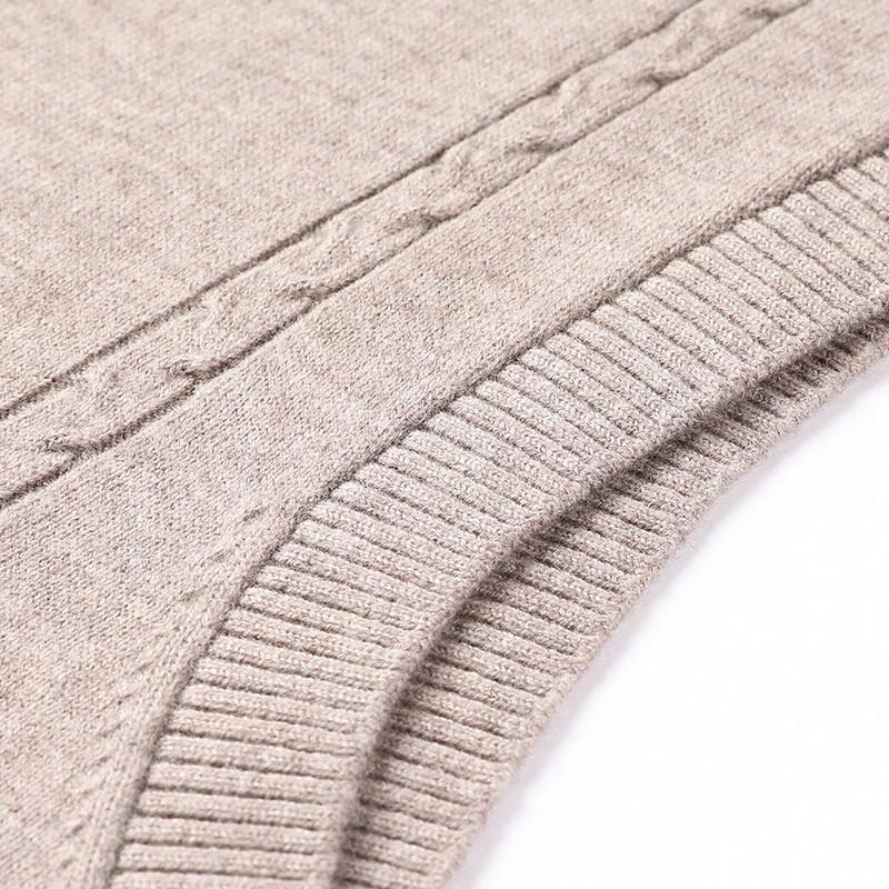 Hengyuanxiang Men's 100% Merino Wool V-Neck Knitted Vest