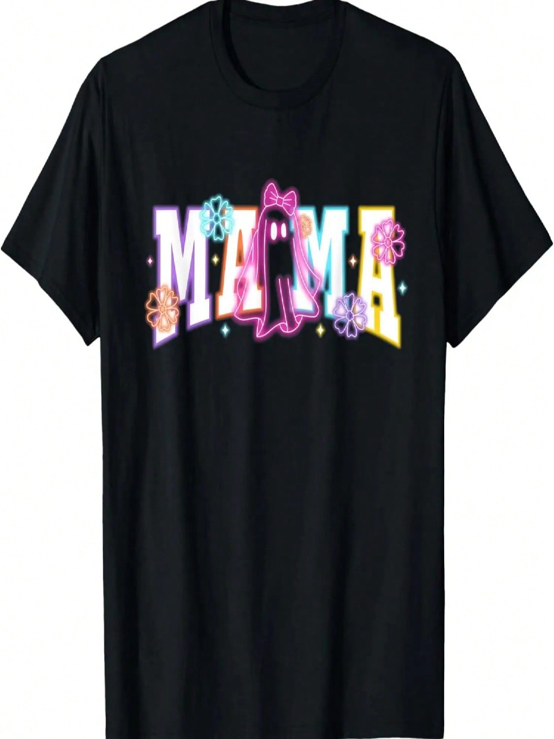 Funny Mom Mama Coquette Bow Ghosts Halloween T-Shirt S разноцветный