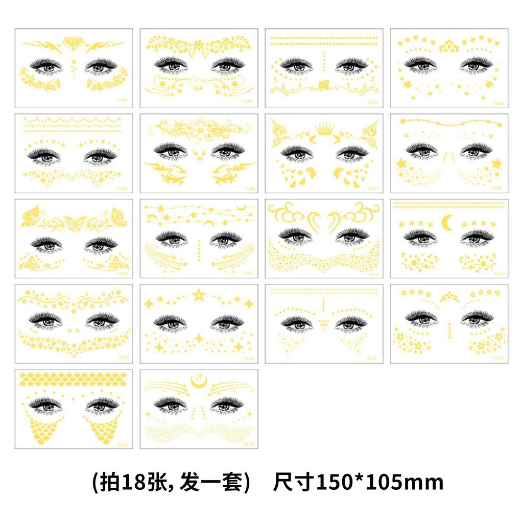 Cross Border Stamping Facial Tattoo Sticker Freckle Makeup Waterproof Sweat Proof Temporary
