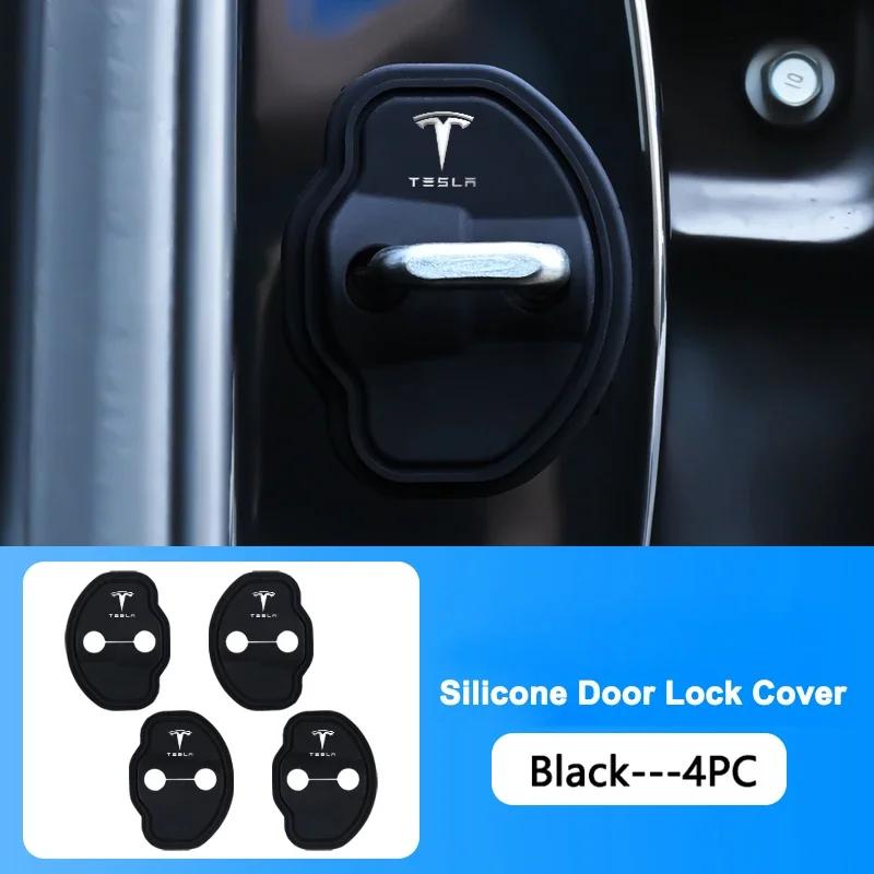 

Car Sticker 2025 New Tesla Car Silicone Door Lock Protective Covers Door Lock Buckles Sticker for Tesla Model Y 3 2017-2023/MODE