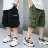 Summer Boys' Cotton Shorts High Street Hip Hop Fashion Big Pocket Shorts Khaki Children's Pants Casual Children's Clothing