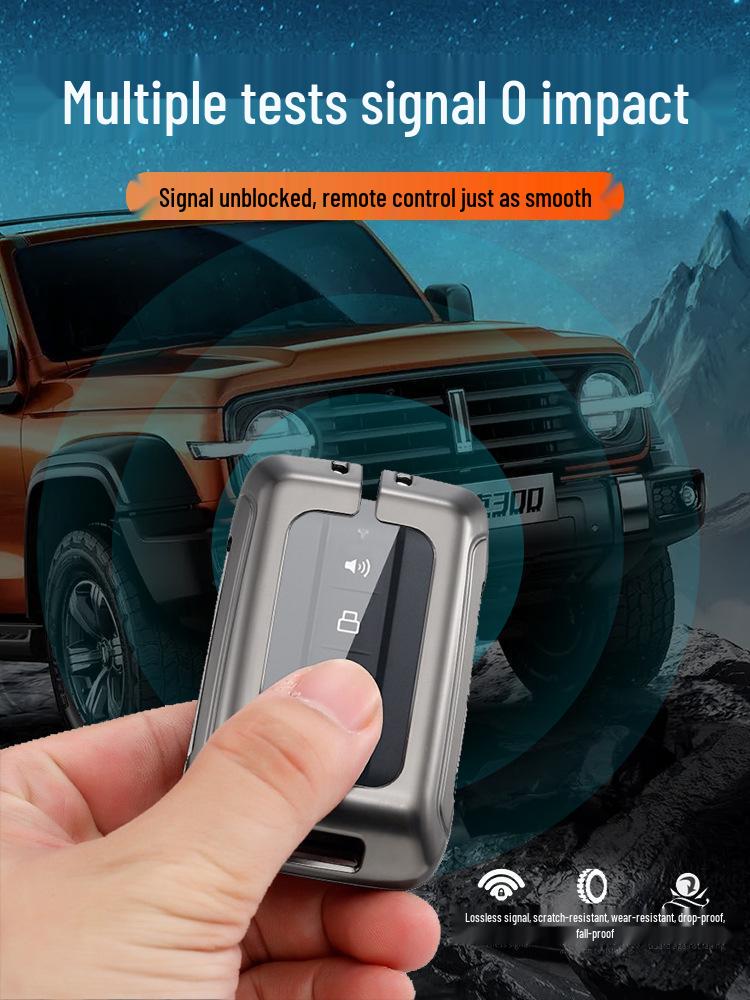 Tank 300 Key Case: Iron Man Shell Buckle, Cyber Style for Men & Women.