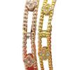 Kaleidoscope Four-Leaf Clover Women's 18k Yellow/Platinum/Rose Gold Diamond Bangle: Wide/Narrow Light Luxury