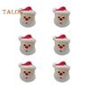 6/24Pcs Christmas Ring Holiday Party Finger Lights Santa Snowflake Tree Snowman Reindeer Glowing Ring Festive Light-up Toys