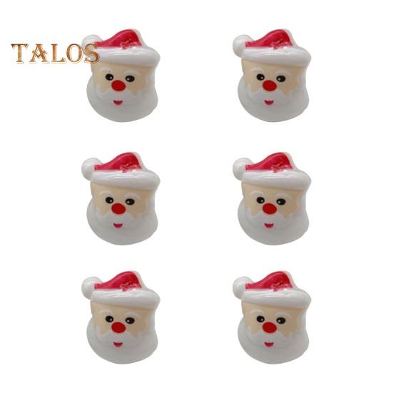 6/24Pcs Christmas Ring Holiday Party Finger Lights Santa Snowflake Tree Snowman Reindeer Glowing Ring Festive Light-up Toys
