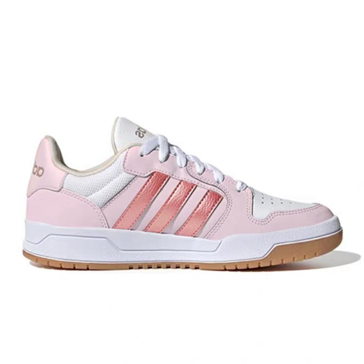 Adidas Neo Entrap Summer Sweetheart, Pink Cute New Slip Resistant Low top Skateboard Shoes Unisex White Gold FY5296(Team1042-)